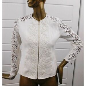 Anne Fontaine White Lace Blazer